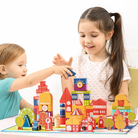 BabyCare Creative City Blocks Set- 128 Pcs