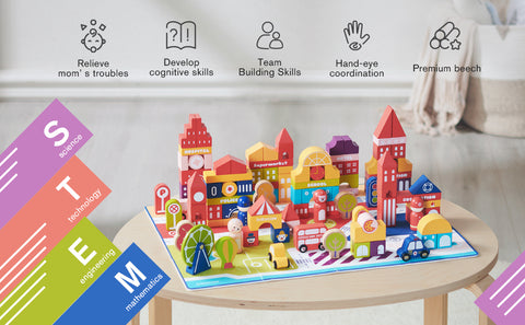 BabyCare Creative City Blocks Set- 128 Pcs