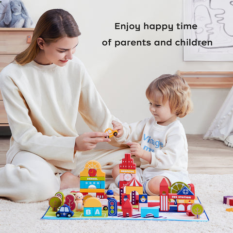 BabyCare Creative City Blocks Set- 128 Pcs