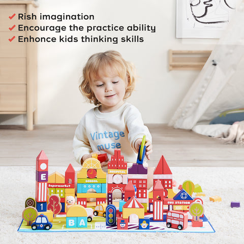 BabyCare Creative City Blocks Set- 128 Pcs